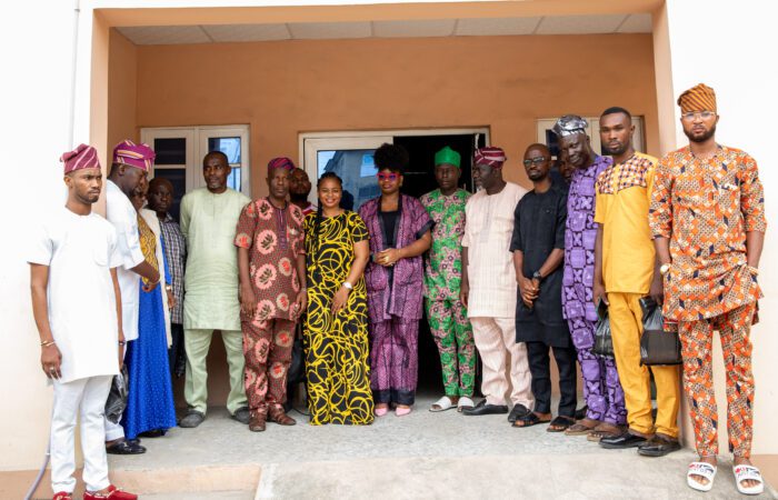 Representatives of the People's Assembly in Ikeja with the Yiaga Africa team before a new primary healthcare centre