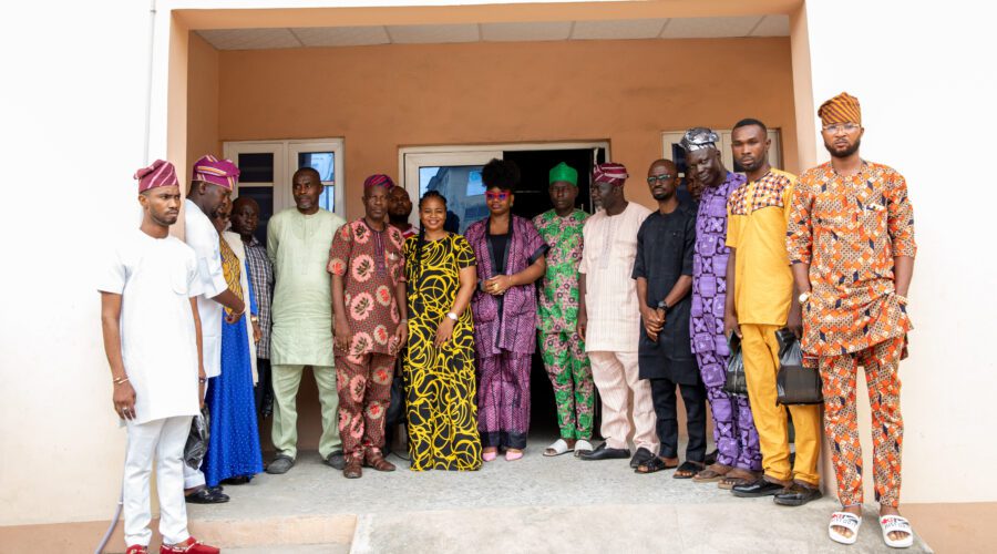 Representatives of the People's Assembly in Ikeja with the Yiaga Africa team before a new primary healthcare centre