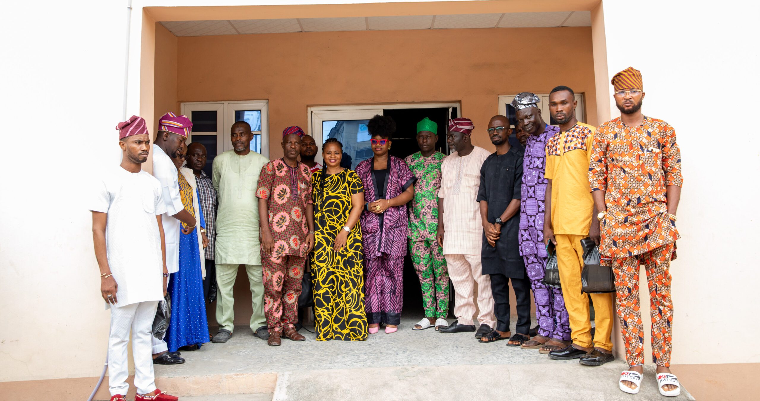 Representatives of the People's Assembly in Ikeja with the Yiaga Africa team before a new primary healthcare centre